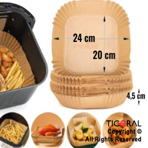 PAPEL AIR FRYER PAPER LINERS CUADRADO 22 CM 50 PIEZAS X 1